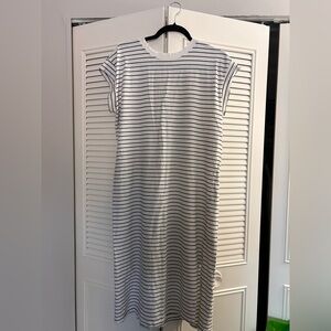 Black and White Striped Midi Dress